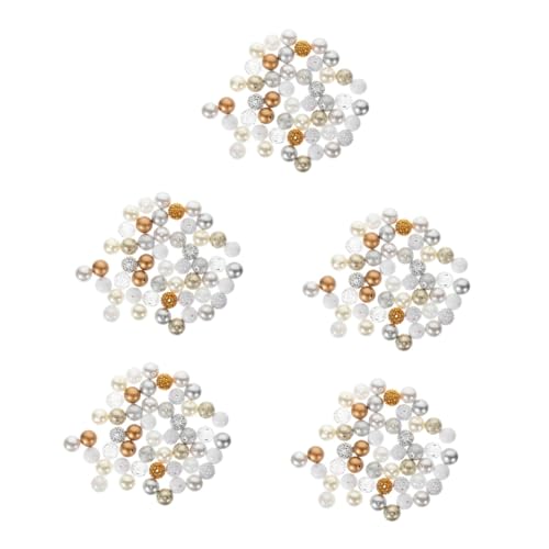 OSALADI 5 Sätze Diy Acrylperlen Spacer Beads Für Schmuckherstellung Basteln Und Dekoration Runde Perlen Mit Großen Löchern Für Projekte Und Arbeiten 50 Stück * 5 von OSALADI