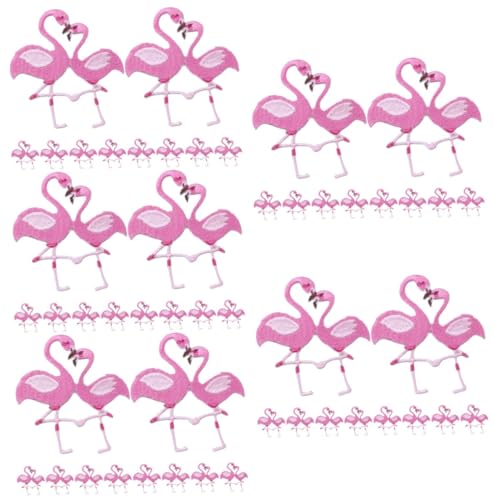 OSALADI 5 Sätze Flamingo Aufnäher Aufbügelbare Und Aufnähbare Applikationen Für Kleidung Taschen Und Hüte Süßes Design Hochwertigem Für Diy Reparaturen Und Kreative Projekte 10 Stück * 5 von OSALADI