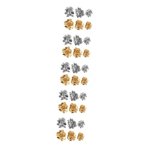 OSALADI 5 Sätze Halbrunde Kordelenden Für Schmuckherstellung Diy Quastenkappen Weiß Und Gold Für Kreative Projekte 300 Stück * 5 von OSALADI