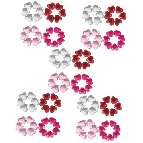 OSALADI 5 Sätze Herzförmige Acryl Strasssteine Für Diy Bastelprojekte Flachrücken Dekoration Für Hochzeiten Handwerk Handyhüllen Und Mehr 400 Stück * 5 von OSALADI