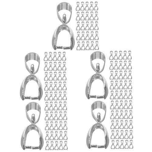 OSALADI 5 Sätze Jade -anhängerklemme Schmuck Für Reiz Hängend Schlüssel Anhängerkupplung Mit Quetschbügel Halskettenverbinder Selber Machen Anhänger- Silber Legierung 50 Stück * 5 OSALADI 5 Sätze Jade -anhängerklemme Schmuck Für Reiz Hängend Schlüssel Anhängerkupplung Mit Quetschbügel Halskettenverbinder Selber Machen Anhänger- Silber Legierung 50 Stück * 5 von OSALADI