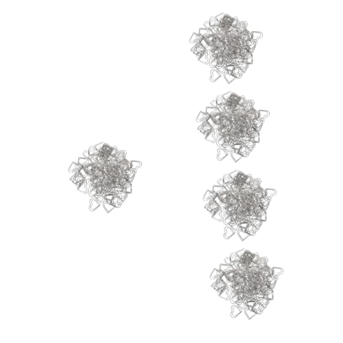 OSALADI 5 Sätze Liebe Büroklammer Herzen Papierverschlüsse Geformt Büroklammern Papierclip Liebe Herzförmige Papierklammern Clips in Herzform Dokumentclips Metall Silber 100 Stück * 5 von OSALADI
