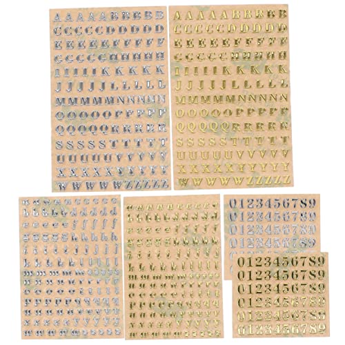 OSALADI 5 Sätze Metallic Aufkleber Bögen Aufkleber Selbstklebende Alphabet Sticker Für Diy Bastelprojekte Für Scrapbooking Und Gestaltung 6 Blätter * 5 OSALADI 5 Sätze Metallic Aufkleber Bögen Aufkleber Selbstklebende Alphabet Sticker Für Diy Bastelprojekte Für Scrapbooking Und Gestaltung 6 Blätter * 5 von OSALADI