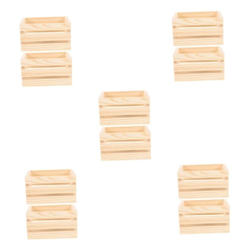 OSALADI 5 Sätze Miniatur Holz Körbchen Für Puppenhaus Dekor Vielseitige Mini Aufbewahrungskisten Aus Holz Für Lebensmittel Und Getränke Detailgetreue Dekoration Für Puppenhaus 2 Stück * 5 von OSALADI