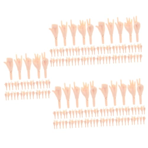 OSALADI 5 Sätze Puppenhandzubehör Nähen Herstellung Wiedergeborene Puppe Miniatur Streich Teile Für Finger Anpassen Handwerk Gemeinsam Hände Puppengelenke Mädchen Beige Pvc 100 Stück * 5 von OSALADI