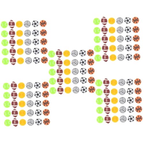 OSALADI 5 Sätze Stanzte Weiche Keramikperlen Winzig Rugby -perlen Abstandshalter Sportball-anhänger Basketball-perlen Farbe Lose Perlen Bunt Für Sortiert Spacer Polymer-ton 200 Stück * 5 von OSALADI