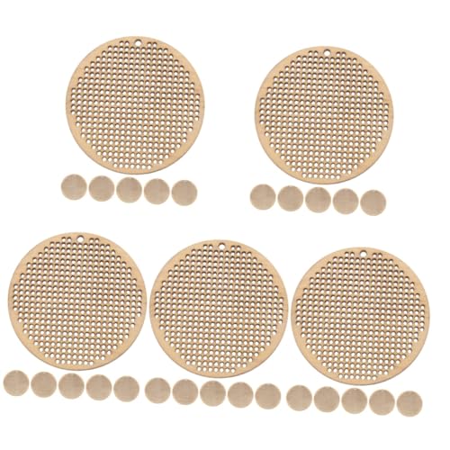 OSALADI 5 Sätze Teiliges Runde Holz Chips Für Kreuzstich Diy Anhänger Natürliche Holzdekoration Vielseitig Einsetzbar Schmuck Oder Lesezeichen Langlebig Und Glatt Verarbeitet 6 Stücke * 5 von OSALADI