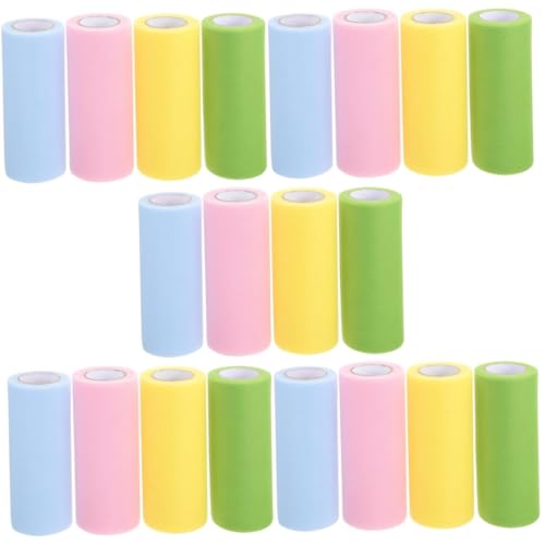 OSALADI 5 Sätze Tüllbandrolle Pastellfarben Transparenter Dekostoff Für Hochzeiten Partys Und Diy Projekte Langlebiges Vielseitiges Tüllmaterial Für Blumenarrangements Und 4 Rollen * 5 von OSALADI