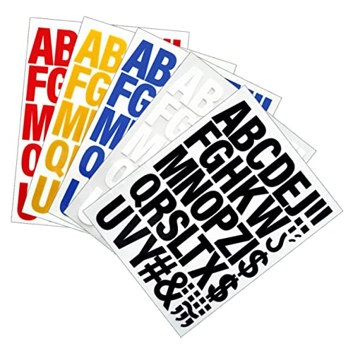 OSALADI 5 Stück Bügelbuchstaben Teilig Aufbügelbare Buchstaben Patches für Kleidung Jeans Taschen DIY Dekoration Vielseitig Einsetzbar Einfach Anzubringen Gelb Weiß Blau Rot und Schwarz von OSALADI