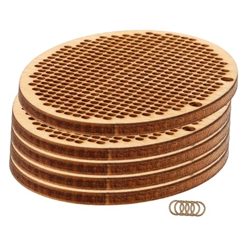 OSALADI 5 Stück DIY Holzchips für Kreuzstich Handgemachte Runde Holzanhänger für Bastelprojekte und Dekoration Vielseitig Einsetzbar für Schmuck und Lesezeichen OSALADI 5 Stück DIY Holzchips für Kreuzstich Handgemachte Runde Holzanhänger für Bastelprojekte und Dekoration Vielseitig Einsetzbar für Schmuck und Lesezeichen von OSALADI