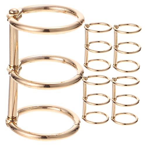 OSALADI 5 Stück Dekorative Binder Ringe aus Metall Ring Loosblatt Ringe für Notizbücher Langlebige und Praktische Buchbinderinge Gold für Büro Schule und DIY Projekte von OSALADI
