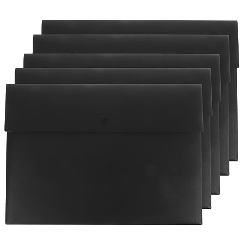 OSALADI 5 Stück Druckknopf Dokumententasche Transparente Aufbewahrungstaschen für Büro und Zuhause Organizer für Unterlagen Leicht und Bruchsicher von OSALADI