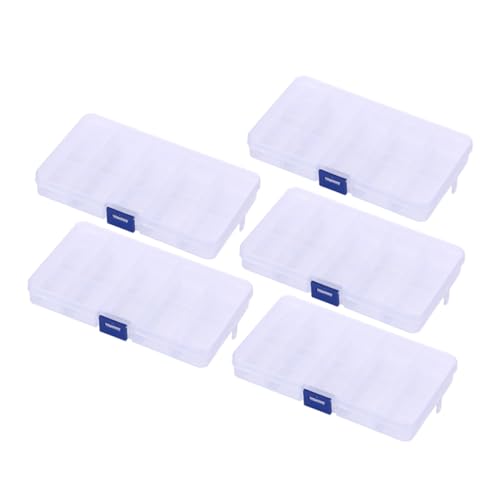 OSALADI 5 Stück Fächer Aufbewahrungsbox für Schmuck Transparente Kunststoff Organizer für Schreibtisch Anglerbedarf und Diy Bastelprojekte OSALADI 5 Stück Fächer Aufbewahrungsbox für Schmuck Transparente Kunststoff Organizer für Schreibtisch Anglerbedarf und Diy Bastelprojekte von OSALADI