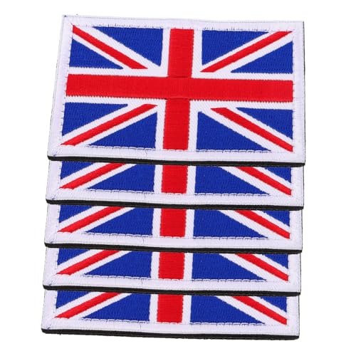 OSALADI 5 Stück Gestickte Uk Flaggen Aufnäher Robuste Stoffapplikationen mit Befestigung Vielseitige DIY Patches für Rucksäcke Kleidung Hüte Langlebig und Farbecht von OSALADI