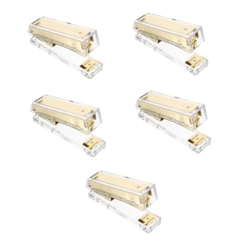 OSALADI 5 Stück Hefter Bürowefter Hefte Für Schreibtisch Ästhetisches Briefpapier Heistebürovorräte Büromaterial Für Den Schreibtisch Acryl Golden OSALADI 5 Stück Hefter Bürowefter Hefte Für Schreibtisch Ästhetisches Briefpapier Heistebürovorräte Büromaterial Für Den Schreibtisch Acryl Golden von OSALADI