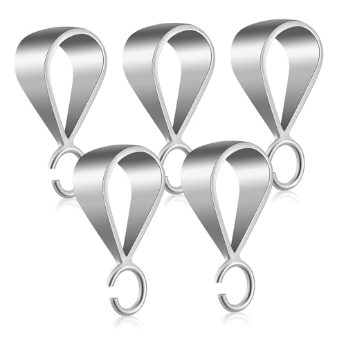 OSALADI 5 Stück Knopf Halskettenanhänger Halter Halsketten Schnallenverschluss Anhänger Öse Schmuckherstellungszubehör Verbindungsstück Charm Anhänger Verschluss Für Halsketten Öse von OSALADI
