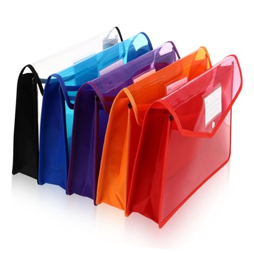 OSALADI 5 Stück Knopfschnalle Plastiktüte Aktenordner A4 Papier Aktenorganizer Briefgröße Aktentasche Aktenhalter Dokumentenhalter Aktenumschläge Plastikordner Fächermappe Aktentaschen Pp von OSALADI