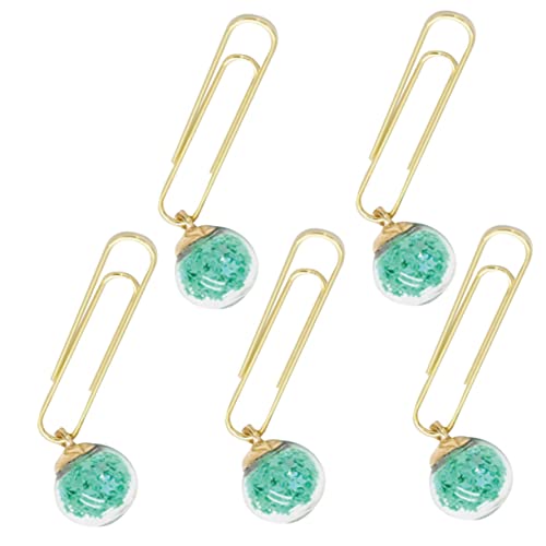 OSALADI 5 Stück Kristallkugel Lesezeichen Clips Metallische Langlebige Büroklammern Multifunktionale Papierclips als Notizmarker und Fotohalter für Schule und Büro OSALADI 5 Stück Kristallkugel Lesezeichen Clips Metallische Langlebige Büroklammern Multifunktionale Papierclips als Notizmarker und Fotohalter für Schule und Büro von OSALADI