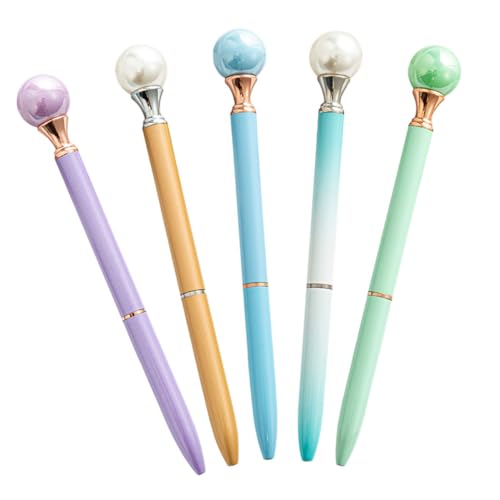 OSALADI 5 Stück Kugelschreiber Ball Blau Tipp mehrfarbig farbige Stifte Tintenstifte zum Schreiben Farbstifte Stift mit mehreren Tintenfarben ästhetische Stifte Schüttgutstifte Metall von OSALADI