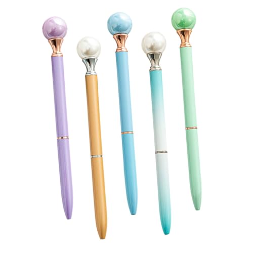 OSALADI 5 Stück Kugelschreiber Ball Stifte Masse Business Pen Farbig Schwarz Multi Kreativer Schreibstift Tipp Blau Geschäftsleiter Bezaubernder Schreibstift Haushalt Stift Metall von OSALADI