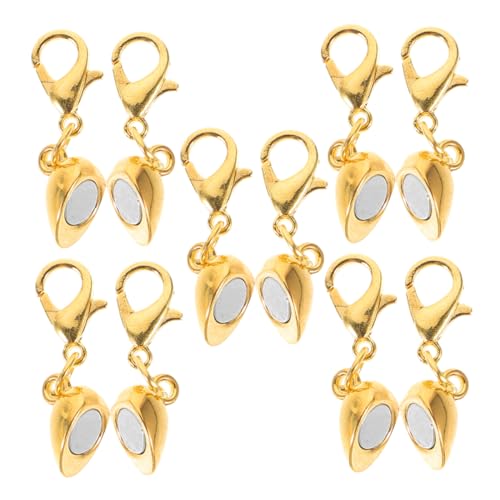 OSALADI 5 Stück Liebesmagnetkabel Schmuck Verschluss Magnetverschlüsse Schnalle Verschlüsse für Schmuck Magnet Halskette Verschluss Halskettenverschlüsse aus Kupferlegierung Golden von OSALADI