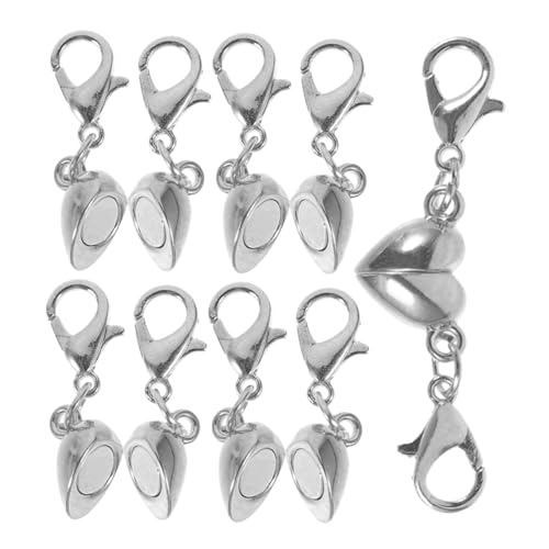 OSALADI 5 Stück Magnetschnallenschmuck Verschluss für Halsketten Schmuck Verschluss Schlüssel magnetverschlüsse selber machen Armband mit Magnetverbindern Kupferlegierung Silber von OSALADI
