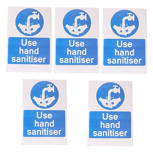 OSALADI 5 Stück Premium Selbstklebende Warnaufkleber für Händedesinfektion Hygienemaßnahmen zur Infektionsprävention Öffentlichen Toiletten Küchen und Stark Frequentierten Bereichen von OSALADI