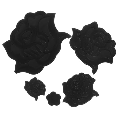OSALADI 5 Stück Rosenaufnäher zum Aufbügeln Schwarzer Patch Flicken für Kleidung Rosenblumenfleck Aufnäher für Vintage-Kleidung Patches für Hüte Kleidungsflicken Rosenfleck Baumwolle Black OSALADI 5 Stück Rosenaufnäher zum Aufbügeln Schwarzer Patch Flicken für Kleidung Rosenblumenfleck Aufnäher für Vintage-Kleidung Patches für Hüte Kleidungsflicken Rosenfleck Baumwolle Black von OSALADI