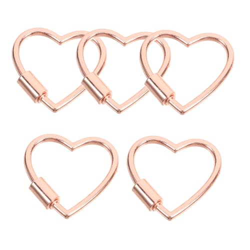 OSALADI 5 Stück Schmuckzubehör Herz Karabiner Schlüsselanhänger-clip in Herzform Armbandverschlüsse Und Verschlüsse Kettenverlängerungen Schraubkarabiner-anhänger Zinklegierung Rose Gold OSALADI 5 Stück Schmuckzubehör Herz Karabiner Schlüsselanhänger-clip in Herzform Armbandverschlüsse Und Verschlüsse Kettenverlängerungen Schraubkarabiner-anhänger Zinklegierung Rose Gold von OSALADI