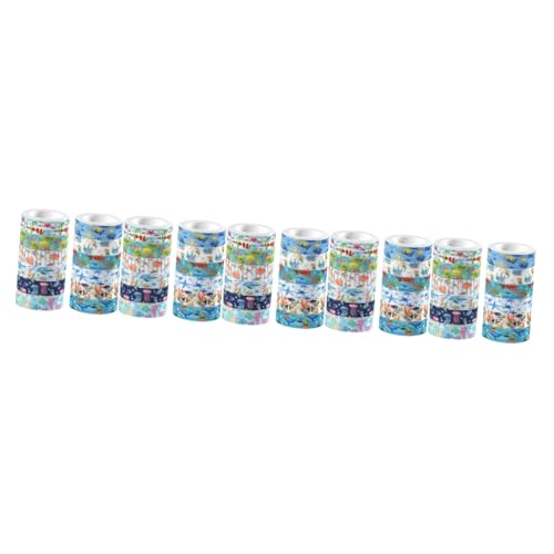 OSALADI 5 Stück Stempel-Briefband-Aufkleber Pastell Sammelalbum Blau Szene Erwachsene für Kunsthandwerk Klebeband nautisches Washi-Tape Washi-Tape-Aufkleber Abdeckband von OSALADI