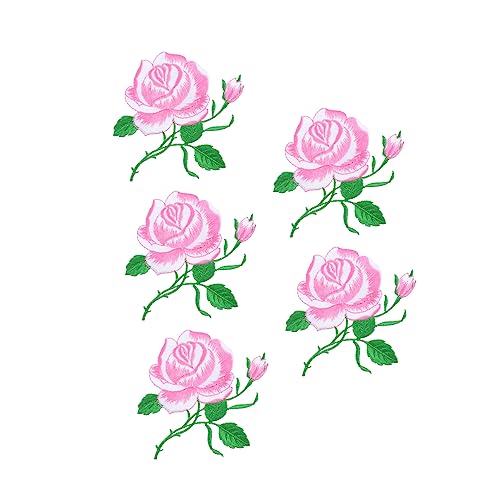 OSALADI 5 Stück Stickmaterialien Rosen Aufnäher für Jeans gestickte Aufnäher klein Aufnäher floral aufnähen Patches nähen Stickereiapplikationen gestickter Kleidungsfleck Stickgarn Rosa OSALADI 5 Stück Stickmaterialien Rosen Aufnäher für Jeans gestickte Aufnäher klein Aufnäher floral aufnähen Patches nähen Stickereiapplikationen gestickter Kleidungsfleck Stickgarn Rosa von OSALADI