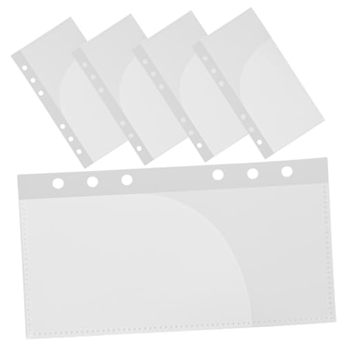 OSALADI 5 Stück Teiliges Budget Taschen Ringbuch Einsteckhüllen mit Transparente Matte PP Doppeltaschen Praktische Lose Blatteinsätze für Geldumschläge Karten und Notizen Leicht Tragbar von OSALADI
