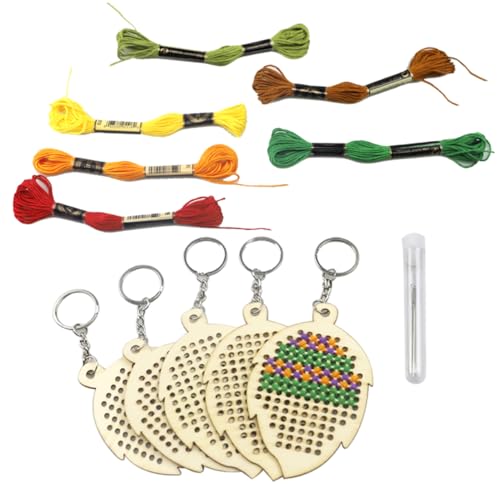OSALADI 5 Stück Teiliges Diy Holz Lesezeichen Set Handgemachtes Kreuzstich Kit Blattform Zufällige Farben für Bastelprojekte und Einzigartige Zufällige Farbe OSALADI 5 Stück Teiliges Diy Holz Lesezeichen Set Handgemachtes Kreuzstich Kit Blattform Zufällige Farben für Bastelprojekte und Einzigartige Zufällige Farbe von OSALADI