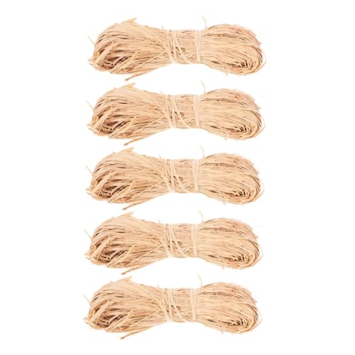 OSALADI 5 Stück Teiliges Natur-raffia-band Langlebiges Bastband für Handwerk Floristik Geschenkverpackung Rustikales Dekor pro Bündel für DIY Bastelarbeiten und Blumenarrangements von OSALADI