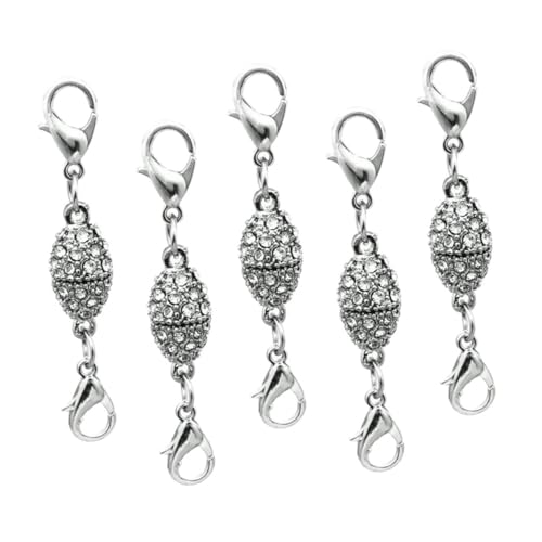 OSALADI 5 Stück Teiliges Olivenförmige Magnetverschluss Hummerclip mit Strass Silber für DIY Schmuckherstellung Armband Verschluss Langlebig Praktisch OSALADI 5 Stück Teiliges Olivenförmige Magnetverschluss Hummerclip mit Strass Silber für DIY Schmuckherstellung Armband Verschluss Langlebig Praktisch von OSALADI