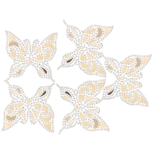 OSALADI 5 Stück Teiliges Schmetterling Strass Bügelbild Funkelnde Mehrzweck Patches zum Aufbügeln für Kleidung Taschen Jacken DIY Applikationen Langlebige Selbstklebende Dekoration von OSALADI