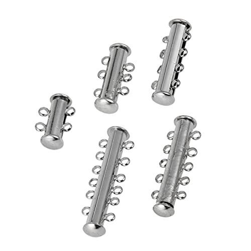 OSALADI 5 Stück Teiliges Silberne Multi Strang Schiebe Magnetverschluss Verbinder für DIY Schmuck und Armbänder Schmuckzubehör für Kreative Bastelideen von OSALADI