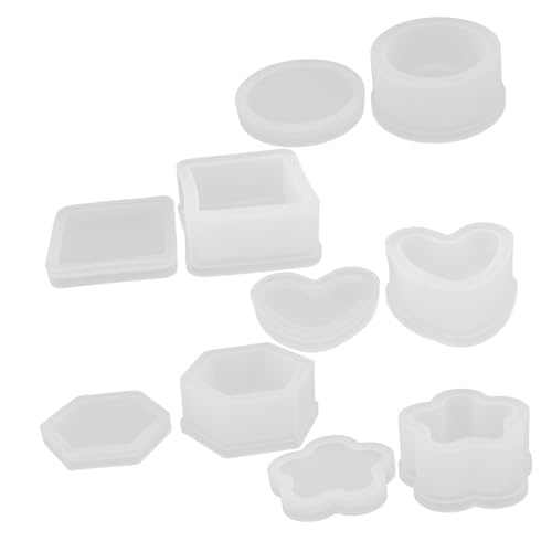 OSALADI 5 Stück Teiliges Silikon Resin Box mit Deckel Vielseitige Kreative Aufbewahrungsform für Schmuck Kerzen Münzen und DIY Bastelprojekte Kompatibel mit Epoxidharz und Wachs Weiß OSALADI 5 Stück Teiliges Silikon Resin Box mit Deckel Vielseitige Kreative Aufbewahrungsform für Schmuck Kerzen Münzen und DIY Bastelprojekte Kompatibel mit Epoxidharz und Wachs Weiß von OSALADI