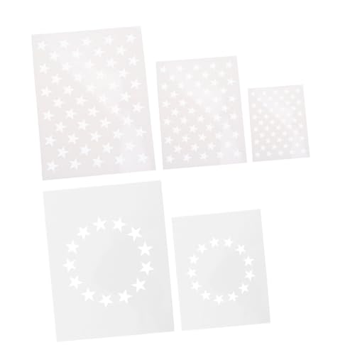 OSALADI 5 Stück Teiliges Sternschablonen Pet für DIY American Flag und Wanddekoration Klare Muster Wiederverwendbar für Unabhängigkeitstag Party und Bastelprojekte OSALADI 5 Stück Teiliges Sternschablonen Pet für DIY American Flag und Wanddekoration Klare Muster Wiederverwendbar für Unabhängigkeitstag Party und Bastelprojekte von OSALADI