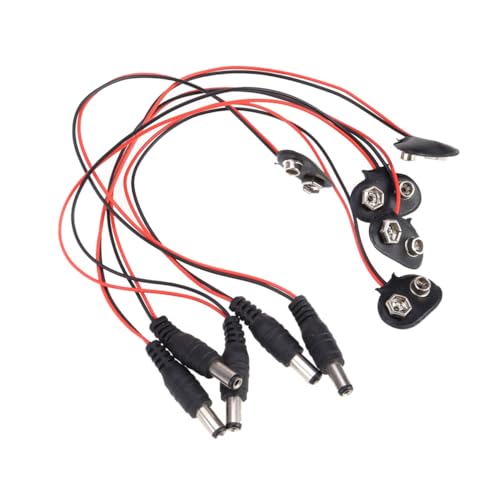 OSALADI 5 Stück Teiliges T form Batterieclip mit Dc stecker Langlebiger Batterieanschlusskabelclip Kompatibel für LED beleuchtung Multimeter Alarmgeräte von OSALADI