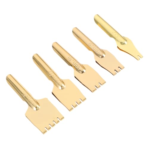 OSALADI 5 Stück Teiliges Vintage Messing Stahlfeder Kalligraphie und Schönschrift Langlebige Ersatzfedern für Füllfederhalter Glattes Schreiben für Tibetische Zeichen und Kreative von OSALADI