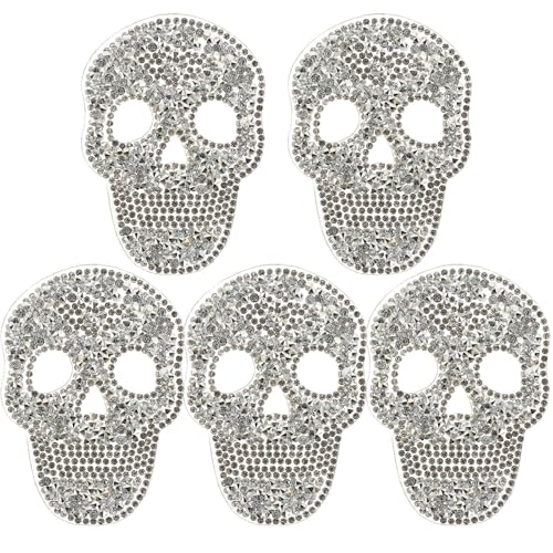 OSALADI 5 Stück Totenkopf-nähflicken, Bestickte Flicken für Kleidung, Diy-reparaturflicken für Jacken, Hüte, Taschen von OSALADI