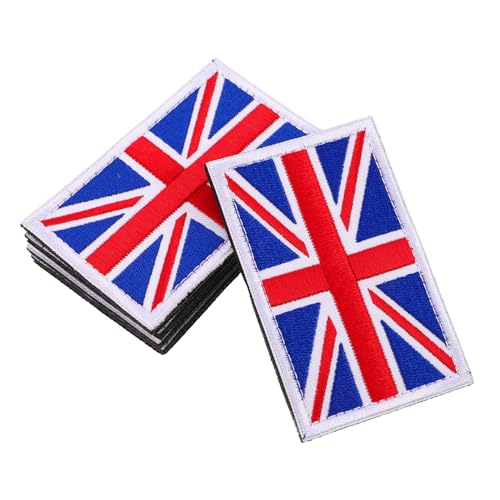 OSALADI 5 Stück Uk Flaggen Aufnäher Bestickt mit Haken Schlaufenverschluss Langlebige Stoffpatches für Kleidung Hüte Rucksäcke DIY Nähzubehör Farbecht und Robust von OSALADI