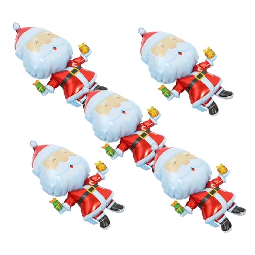 OSALADI 5 Stück Weihnachtsmann-Ballon luftballons Neuheitsballon Aluminiumfolienballons weihnachtsfeier liefert dekorativer Partyballon Weihnachtsballons Partyzubehör von OSALADI