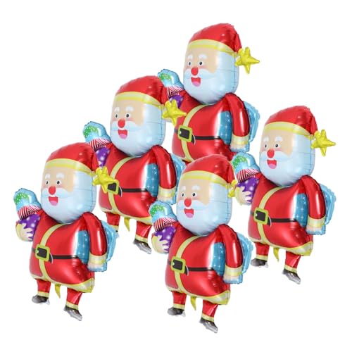 OSALADI 5 Stück Weihnachtsmann-ballon Exquisites Ballondekor Folienballons Für Den Urlaub Dekorativer Partyballon Party-ballon- Ballonverzierungen Aluminiumfolie von OSALADI