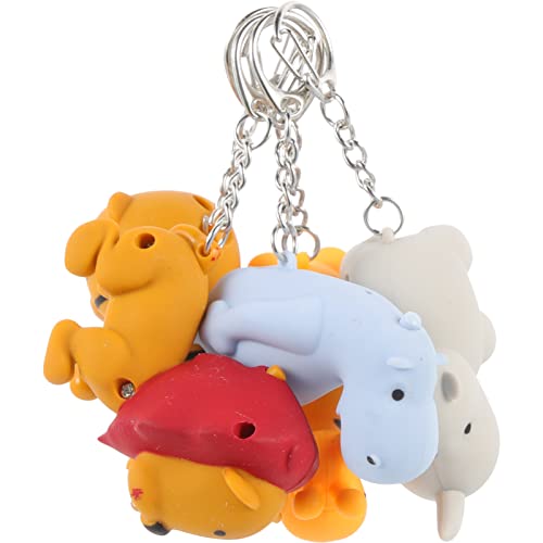 OSALADI 5 Stücke Cartoon Tiere Keychain Miniatur Tiger Löwe Figur Schlüsselanhänger Charme Licht Sound Schlüsselanhänger LED Taschenlampe Für Partybevorzugungen des von OSALADI