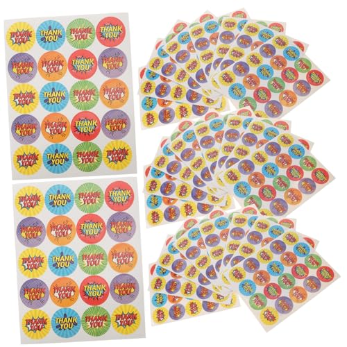 OSALADI 50 Blatt Geschenktüten Aufkleber Dankeschön Etiketten Runde Selbstklebende Siegelsticker für Verpackungen für Backwaren Partys und von OSALADI