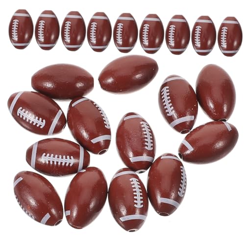 OSALADI 50 Stück American Football Holzperlen Sport Beads für Diy Schmuckherstellung Langlebige Holzkugeln mit Glatten Kanten für Armbänder Halsketten und Kreative Bastelprojekte OSALADI 50 Stück American Football Holzperlen Sport Beads für Diy Schmuckherstellung Langlebige Holzkugeln mit Glatten Kanten für Armbänder Halsketten und Kreative Bastelprojekte von OSALADI