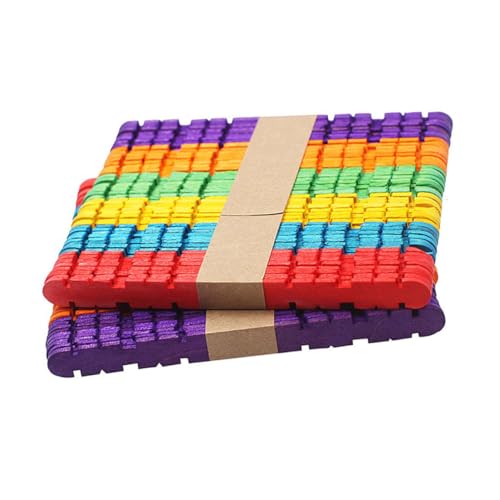OSALADI 50 Stück Beutel Bunte Holzstäbchen Naturholz Bastelstäbe für DIY Kinderhandwerk Glatte Oberfläche Umweltfreundlich für Schule Party und Kreativprojekte von OSALADI