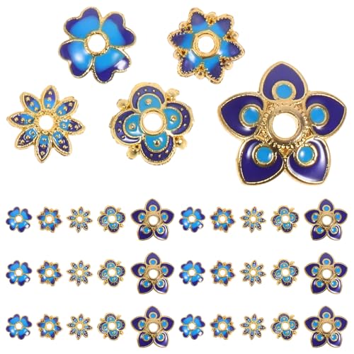 OSALADI 50 Stück Blumen-abstandshalterperlen, Eisenblütenblätter, Perlenkappen, Endkappen Für Ohrringe, Armbänder, Diy-schmuck, Bastelbedarf von OSALADI